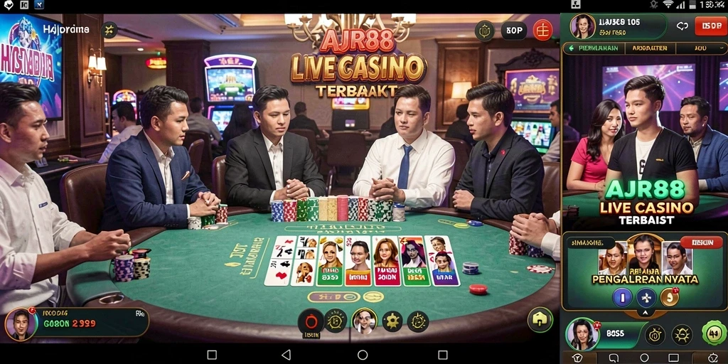 Tampilan gameplay Live Casino yang mendebarkan di AJR88.