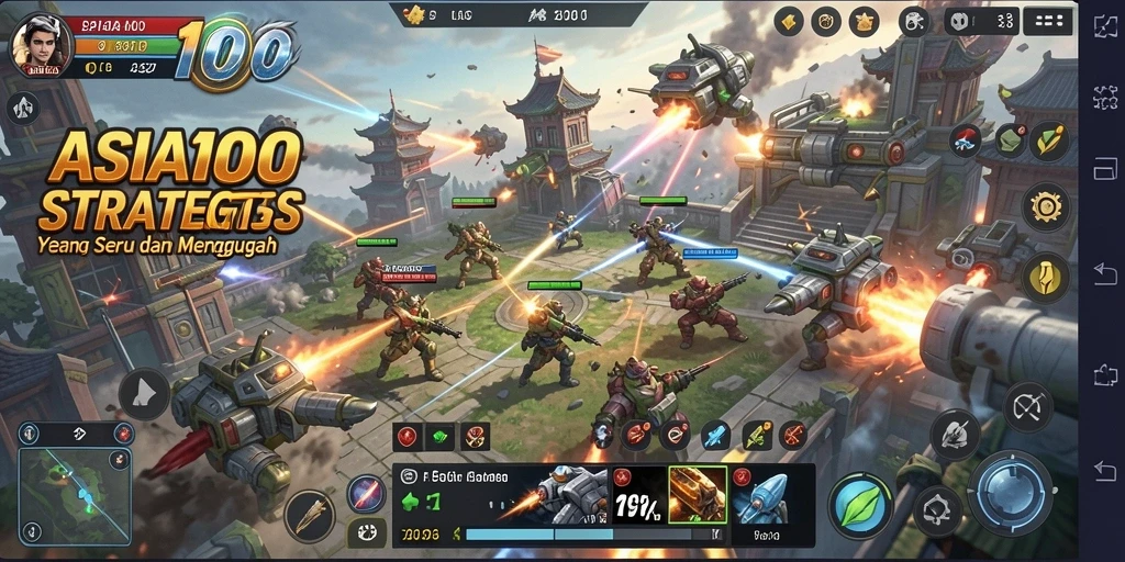 Tampilan dinamis ASIA100 dengan gameplay penuh strategi.