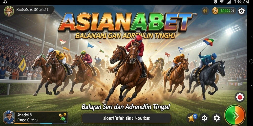 Tangkapan layar gameplay ASIANABET menampilkan balapan yang mendebarkan di trek unik.