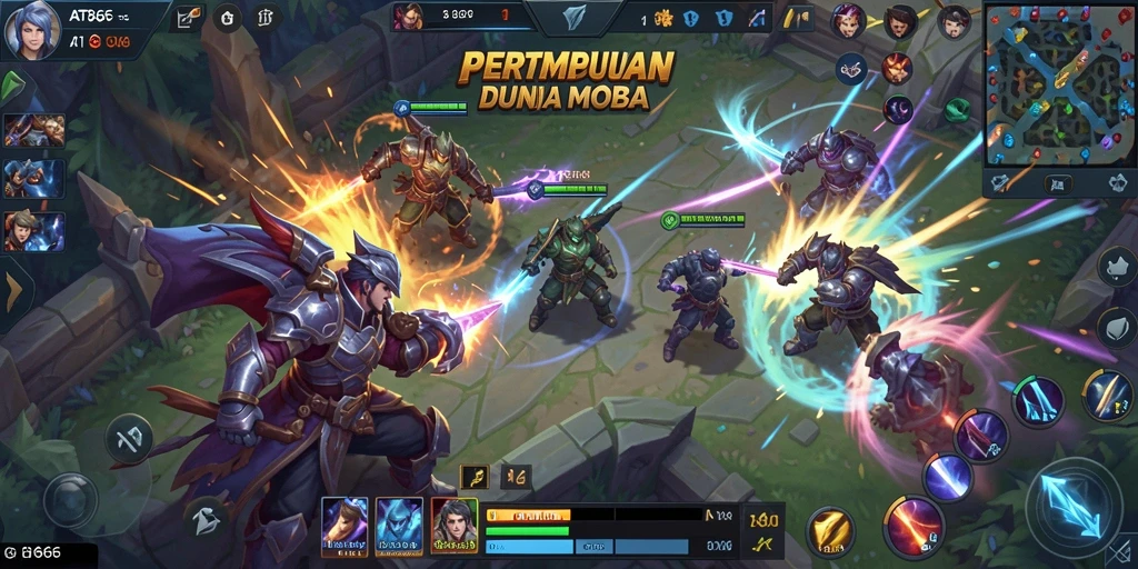 Tangkapan layar gameplay MOBA yang mendebarkan di AT866.
