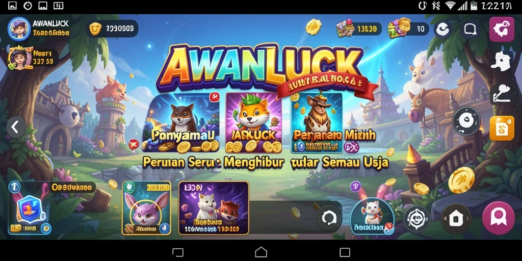 Tangkapan layar permainan AWANLUCK dengan grafis cerah dan gameplay menarik.
