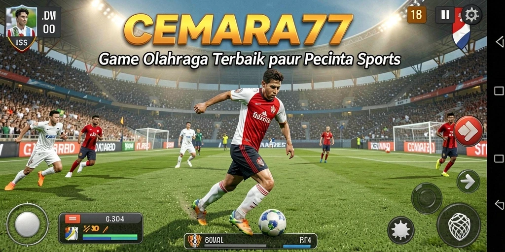 Screenshot utama CEMARA77 menampilkan gameplay seru olahraga.