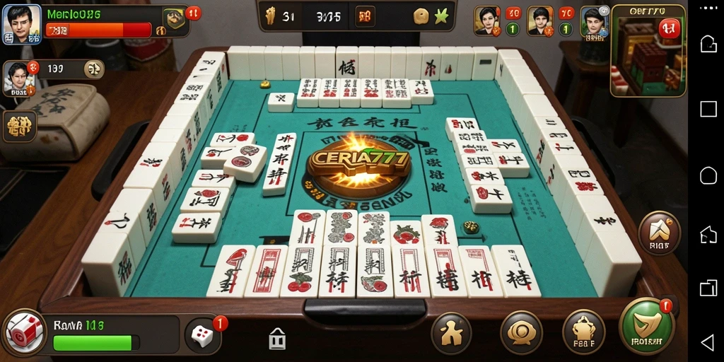 Tampilan gameplay Mahjong yang menarik dalam CERIA777.