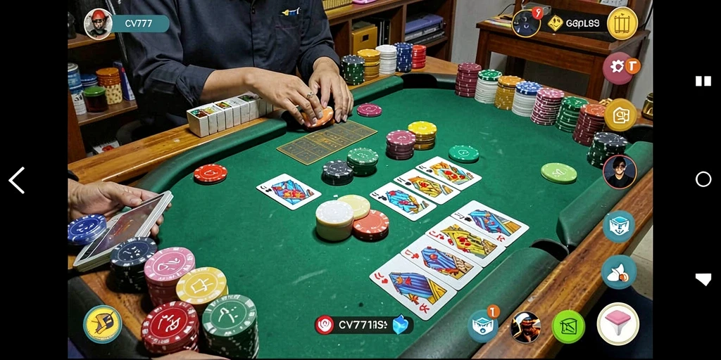 Screenshot gameplay CV777 menampilkan suasana bermain Gaple yang seru.