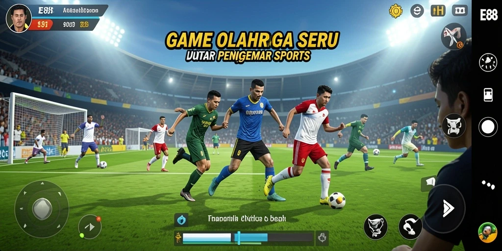 Screenshot gameplay E88 dengan aksi olahraga yang mendebarkan.