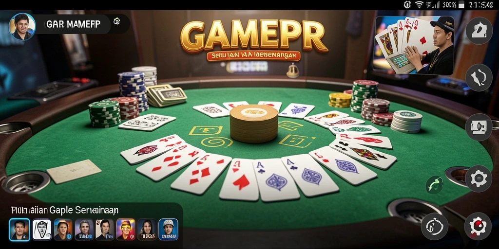 Tampilan gameplay seru dari GAMERP yang menunjukkan aksi bermain Gaple.