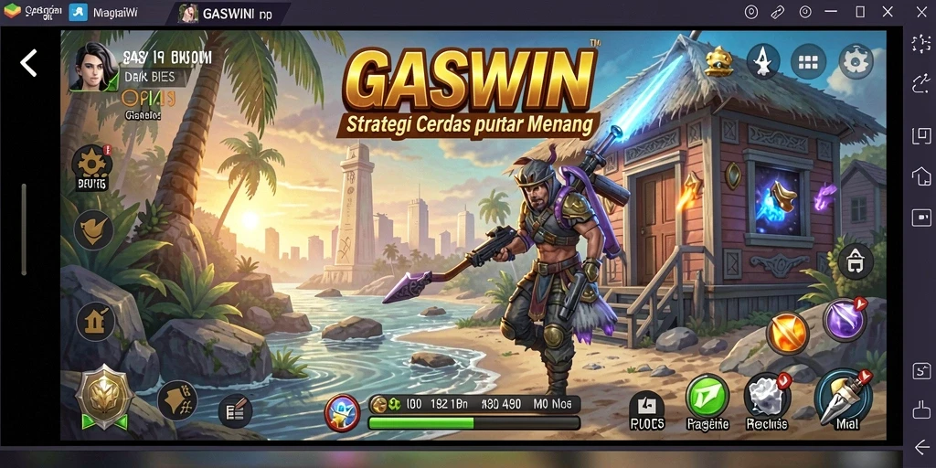 Tangkapan layar menunjukkan medan perang GASWIN yang intens.
