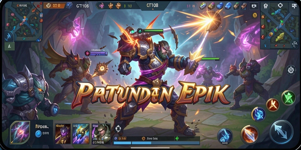 Screenshot gameplay GT108 menampilkan aksi seru dalam pertarungan MOBA.