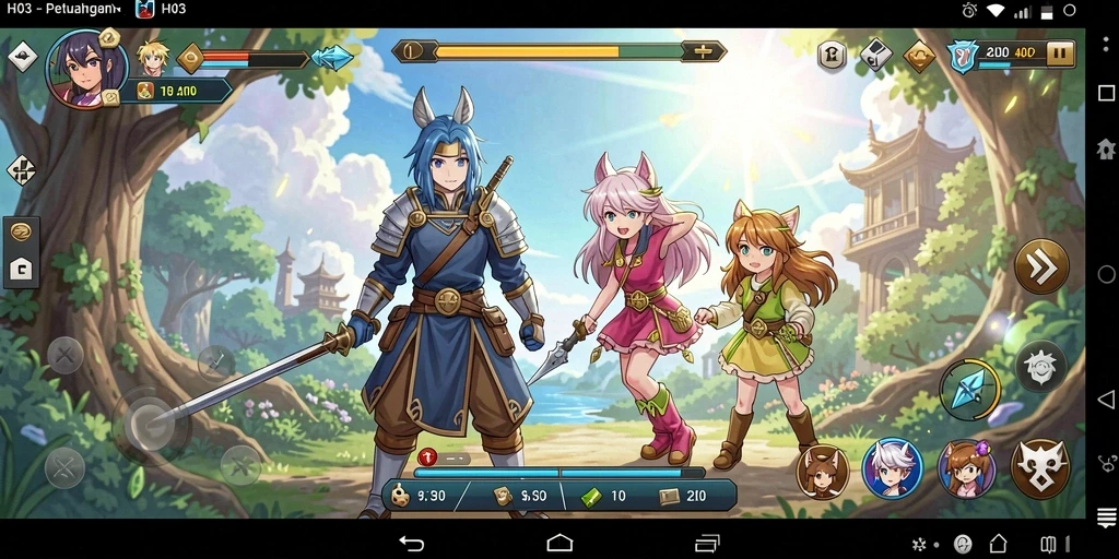 Tampilan gameplay H03 yang menarik dan penuh warna.