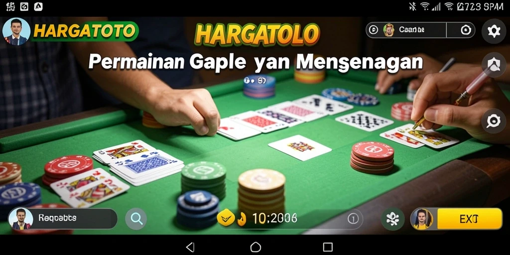 Screenshot HARGATOTO menampilkan gameplay seru Gaple yang mengasyikkan.