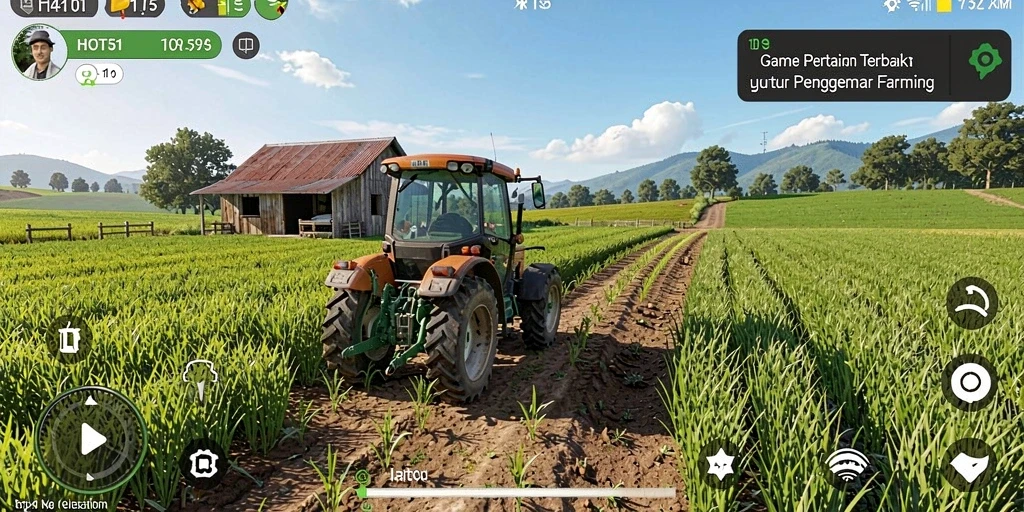Screenshot HOT51 menampilkan gameplay menyeramkan dan mendebarkan di ladang pertanian.