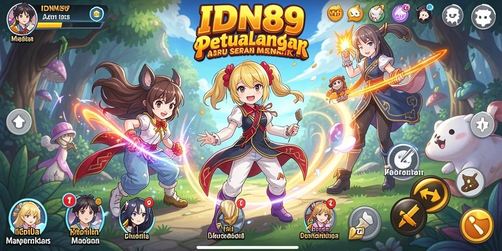 Screenshot permainan IDN89 menampilkan aksi seru dengan karakter anime.