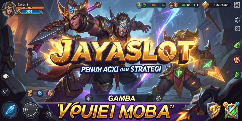 Tampilan gameplay seru JAYASLOT dengan aksi MOBA yang intens.