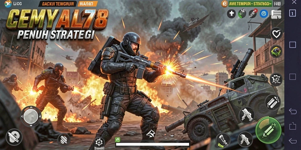 Gameplay mendebarkan dalam pertempuran TPS yang epik.