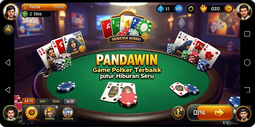 Screenshot utama menunjukkan gameplay seru dari permainan Poker.