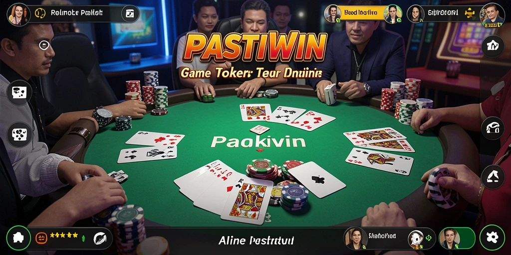 Screenshot utama PASTIWIN menampilkan momen seru dari permainan Poker.
