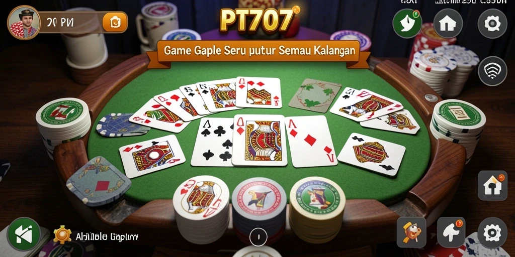 Screenshot gameplay PT707 yang seru dalam permainan Gaple.