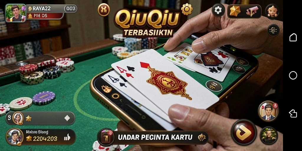 Screenshot gameplay QiuQiu dalam RAYA22 yang menarik.