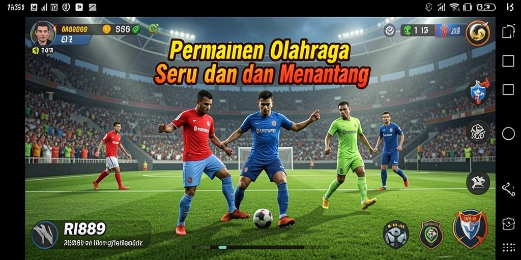 Tampilan dinamis game RI889 yang memperlihatkan aksi olahraga seru.