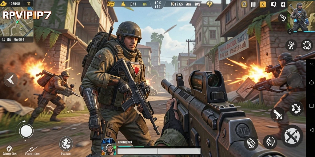 Screenshot gameplay RPVIP7 yang menampilkan aksi pertempuran seru.
