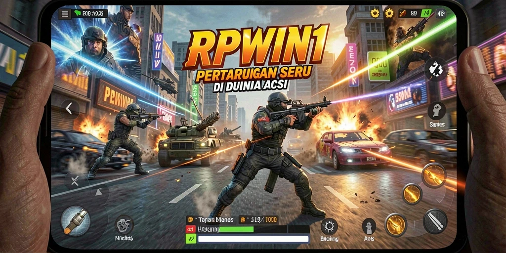 Screenshot utama RPWIN1 memperlihatkan aksi seru dalam pertarungan.