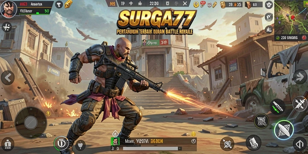 Gameplay intens Battle Royale di SURGA77.