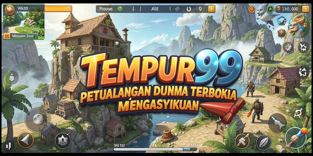 Screenshot gameplay TEMPUR99 menampilkan eksplorasi dunia terbuka yang menakjubkan.