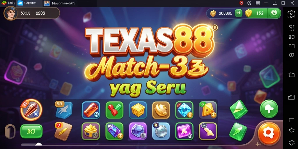 Screenshot gameplay TEXAS88 yang penuh warna dan menantang.
