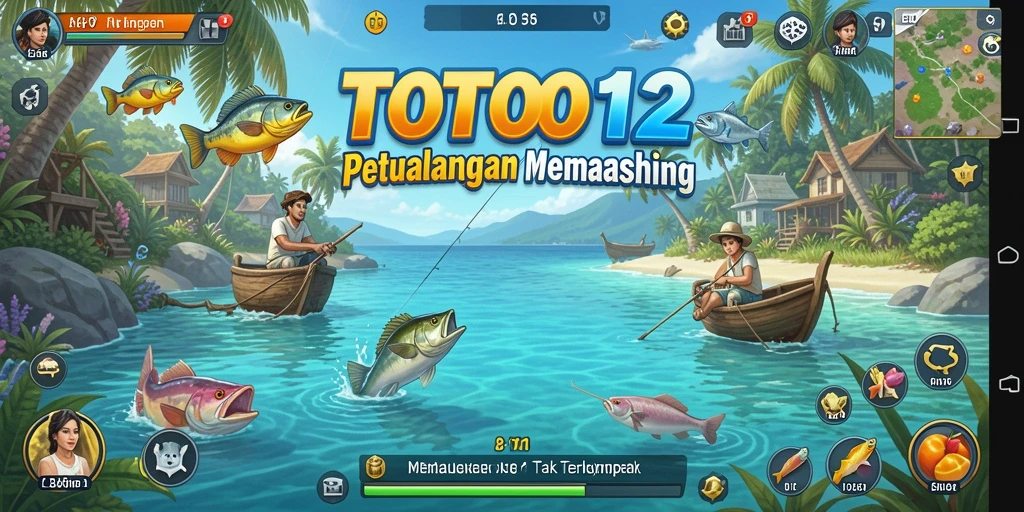 Screenshot TOTO12 menunjukkan aksi seru dalam memancing ikan besar.