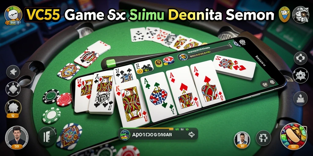 Tampilan gameplay VC55 yang seru dan menarik dalam permainan Domino.